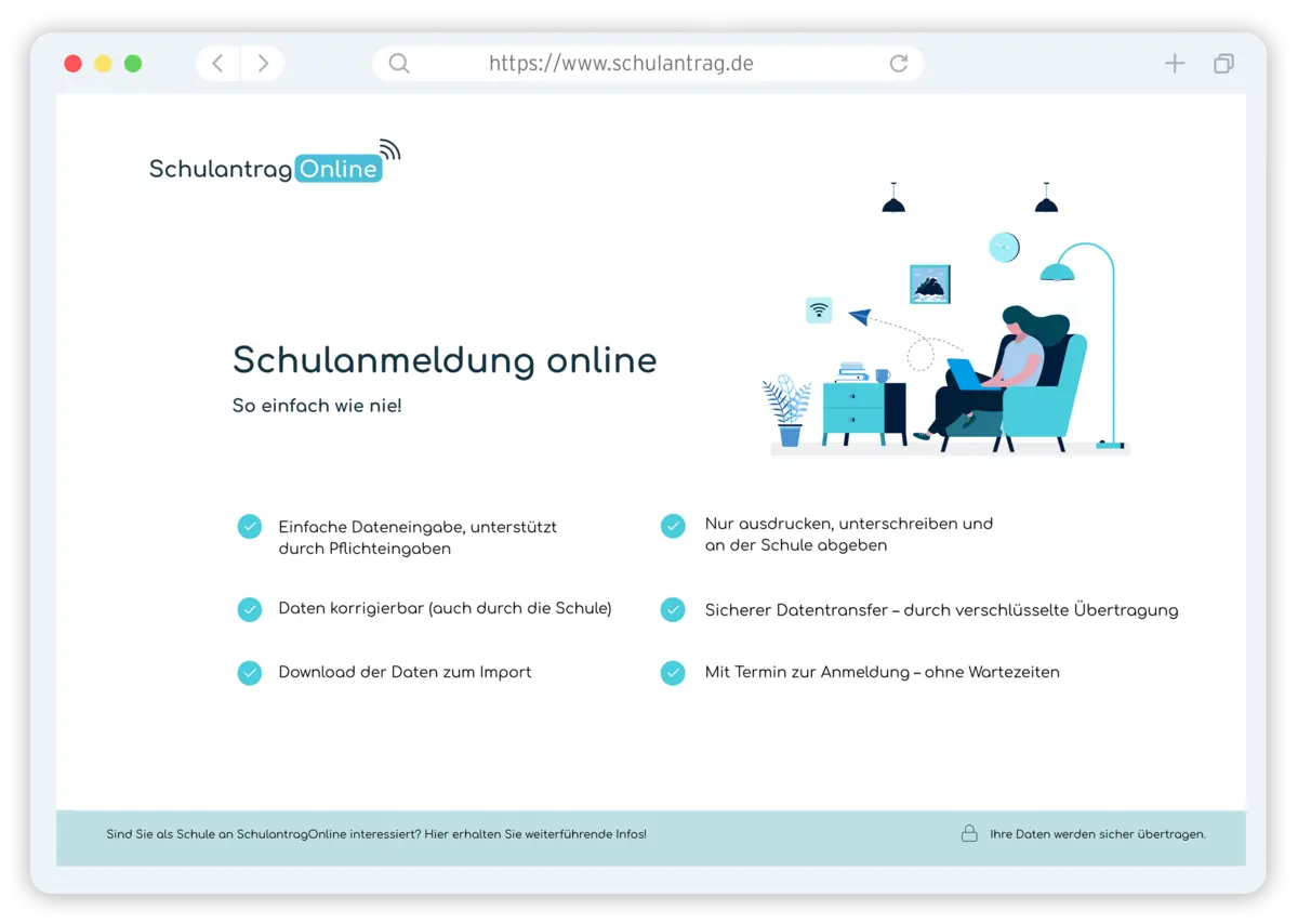 Screenshot Schulantrag.de